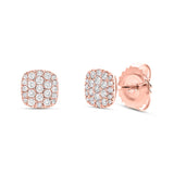 0.24ct 14k Rose Gold Diamond Pave Stud Earring