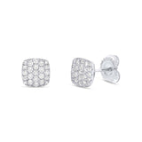 0.50ct 14k White Gold Diamond Pave Stud Earring