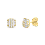 0.50ct 14k Yellow Gold Diamond Pave Stud Earring