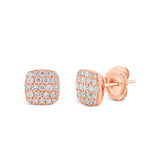 0.50ct 14k Rose Gold Diamond Pave Stud Earring