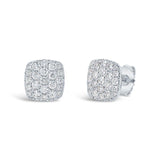1.10ct 14k White Gold Diamond Pave Stud Earring