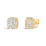 1.10ct 14k Yellow Gold Diamond Pave Stud Earring