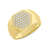 0.55ct 14k Yellow Gold Diamond Men's Ring