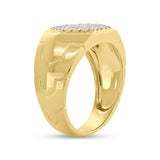 0.55ct 14k Yellow Gold Diamond Men's Ring Size 9