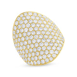 4.09ct 14k Yellow Gold Diamond Pave Lady's Ring