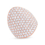 4.09ct 14k Rose Gold Diamond Pave Lady's Ring