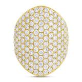 4.09ct 14k Yellow Gold Diamond Pave Lady's Ring Size 6.5
