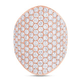 4.09ct 14k Rose Gold Diamond Pave Lady's Ring Size 6.5