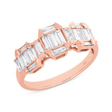 0.69ct 18k Rose Gold Diamond Baguette Lady's Ring
