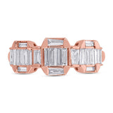 0.69ct 18k Rose Gold Diamond Baguette Lady's Ring