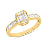0.53ct 18k Yellow Gold Diamond Baguette Lady's Ring