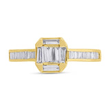 0.53ct 18k Yellow Gold Diamond Baguette Lady's Ring