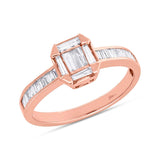 0.53ct 18k Rose Gold Diamond Baguette Lady's Ring