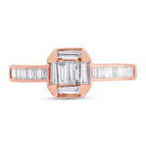 0.53ct 18k Rose Gold Diamond Baguette Lady's Ring