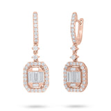 1.40ct 18k Rose Gold Diamond Baguette Earring