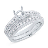 0.53ct 18k White Gold Diamond Semi-mount Ring 2-pc