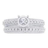 0.53ct 18k White Gold Diamond Semi-mount Ring 2-pc