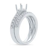 0.53ct 18k White Gold Diamond Semi-mount Ring 2-pc