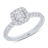 0.40ct Round Brilliant Center and 0.45ct Side 14k White Gold Diamond Engagement Ring