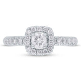 0.40ct Round Brilliant Center and 0.45ct Side 14k White Gold Diamond Engagement Ring