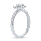 0.40ct Round Brilliant Center and 0.45ct Side 14k White Gold Diamond Engagement Ring