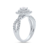 0.40ct Round Brilliant Center and 0.70ct Side 14k White Gold Diamond Engagement Ring