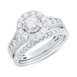 0.20ct Round Brilliant Center and 1.20ct Side 14k White Gold Diamond Wedding Set