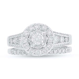 0.20ct Round Brilliant Center and 1.20ct Side 14k White Gold Diamond Wedding Set