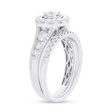 0.20ct Round Brilliant Center and 1.20ct Side 14k White Gold Diamond Wedding Set