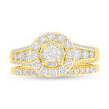 0.20ct Round Brilliant Center and 1.20ct Side 14k Yellow Gold Diamond Wedding Set