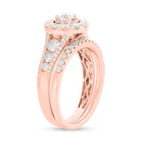 0.20ct Round Brilliant Center and 1.20ct Side 14k Rose Gold Diamond Wedding Set