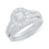 0.20ct Round Brilliant Center and 1.00ct Side 14k White Gold Diamond Wedding Set