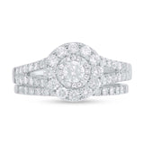 0.20ct Round Brilliant Center and 1.00ct Side 14k White Gold Diamond Wedding Set