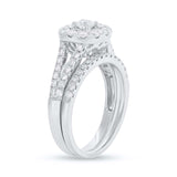 0.20ct Round Brilliant Center and 1.00ct Side 14k White Gold Diamond Wedding Set