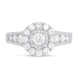 0.20ct Round Brilliant Center and 1.02ct Side 14k White Gold Diamond Engagement Ring