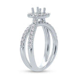 0.70ct 14k White Gold Diamond Semi-mount Ring for 0.40ct Center