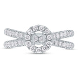 0.70ct 14k White Gold Diamond Semi-mount Ring for 0.30ct Center
