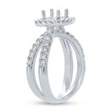 1.00ct 14k White Gold Diamond Semi-mount Ring for 1.00ct Center