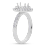 0.85ct 14k White Gold Diamond Semi-mount Ring for 7x5mm Center