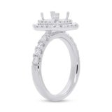 1.00ct 14k White Gold Diamond Semi-mount Ring for 6x6mm Center