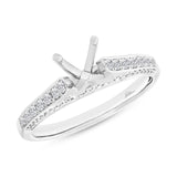 0.35ct 14k White Gold Diamond Semi-mount Ring for 1.00ct Center Size 4.5