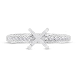 0.35ct 14k White Gold Diamond Semi-mount Ring for 1.00ct Center Size 4.5