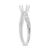 0.35ct 14k White Gold Diamond Semi-mount Ring for 1.00ct Center Size 4.5