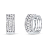1.09ct 14k White Gold Diamond Huggie Earring