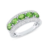 0.49ct Diamond & 1.90ct Green Garnet 14k White Gold Lady's Ring