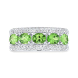 0.49ct Diamond & 1.90ct Green Garnet 14k White Gold Lady's Ring