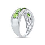 0.49ct Diamond & 1.90ct Green Garnet 14k White Gold Lady's Ring