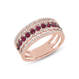 0.35ct Diamond & 0.63ct Ruby 14k Rose Gold Lady's Ring