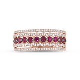 0.35ct Diamond & 0.63ct Ruby 14k Rose Gold Lady's Ring