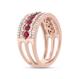 0.35ct Diamond & 0.63ct Ruby 14k Rose Gold Lady's Ring
